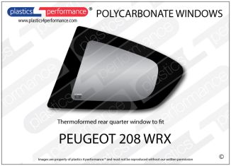 PEUGEOT 208 WRX - Lexan Polycarbonate left rear quarter window