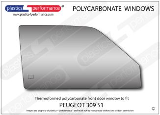 PEUGEOT - 309 S1 - Lexan Polycarbonate Makrolon right hand front door window