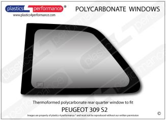 PEUGEOT - 309 S2 - Lexan Polycarbonate left hand rear quarter window