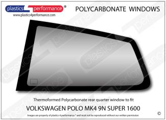 VOLKSWAGEN - Polo MK4 9N Super 1600 - Lexan Polycarbonate left rear quarter window
