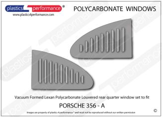 PORSCHE - 356 A - Lexan Polycarbonate Louvered rear quarter windows pair