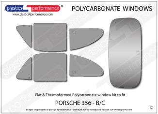 PORSCHE - 356 B/C - Lexan Polycarbonate window kit