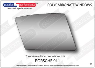 PORSCHE - 911 - Lexan Polycarbonate right front door drop window only (No Front Vent included)