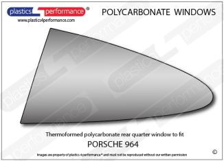PORSCHE - 964 - Lexan / Makrolon Polycarbonate left rear quarter window