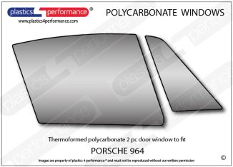 PORSCHE 964 Thermoformed polycarbonate 2pc door window