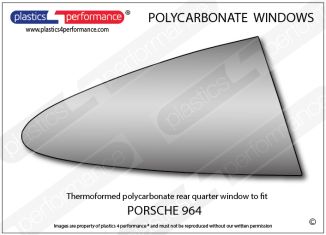 PORSCHE - 964 - Lexan / Makrolon Polycarbonate Louvered right rear quarter window