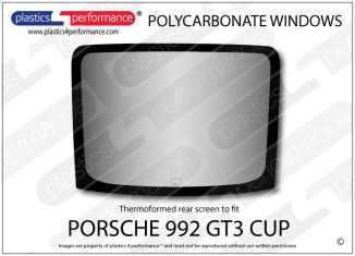 PORSCHE - 992 GT3 Cup - Lexan Polycarbonate rear screen - (Replaces -REAR WINDOW - 9RB845047B)