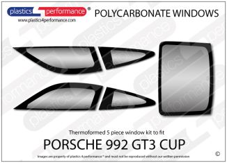 PORSCHE 992 GT3 CUP - Lexan Polycarbonate window kit