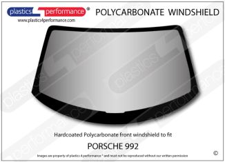 PORSCHE - 992 - Hardcoated Lexan Polycarbonate front windshield
