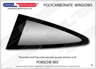 PORSCHE 992 - Lexan Polycarbonate left rear quarter window