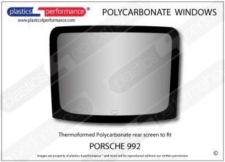 PORSCHE - 992 - Lexan Polycarbonate rear screen