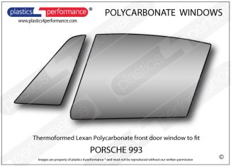 PORSCHE - 993 - Lexan Polycarbonate two piece left front door window