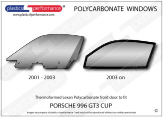 PORSCHE 996 GT3 Cup - Lexan Polycarbonate left front door window