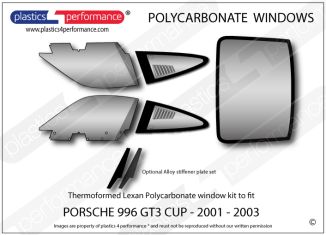 PORSCHE 996 GT3 Cup - Lexan Polycarbonate louvered window kit - 2001 - 2003