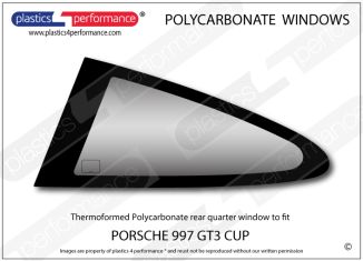 PORSCHE - 997 CUP - Lexan Polycarbonate left rear quarter window