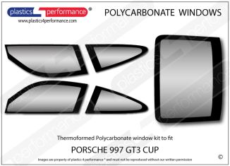 PORSCHE - 997 GT3 Cup - Lexan Polycarbonate window kit