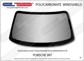 PORSCHE 997 - Hardcoated Lexan Polycarbonate front windscreen