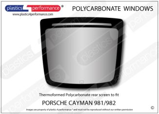 PORSCHE - Cayman 982 - Lexan Polycarbonate rear screen