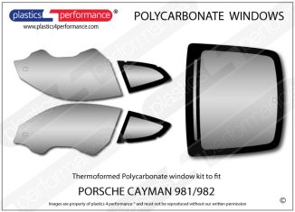 PORSCHE - Cayman 982 - Lexan Polycarbonate window kit