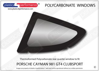 PORSCHE - Cayman 981 GT4 Clubsport - Lexan Polycarbonate left rear quarter window