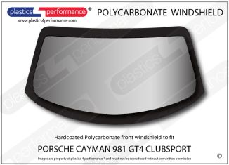 PORSCHE - Cayman 981 GT4 Clubsport - Hardcoated Lexan Polycarbonate windscreen