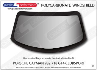 PORSCHE - Cayman 982 718 GT4 Clubsport - Hardcoated Lexan Polycarbonate front windshield