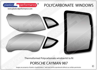 Porsche Cayman 987 Lexan window kit with WRC sliders