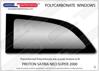 PROTON - Satria Neo Super 2000 - Lexan polycarbonate left hand rear quarter window