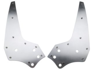 Edge Stiffener Plates  - Rolled alloy window supports   for frameless doors - Example picture