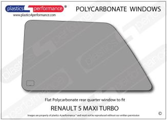 RENAULT - 5 Maxi Turbo - Lexan Polycarbonate left rear quarter window