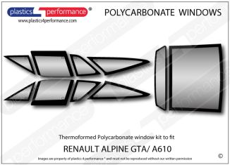 RENAULT - Alpine GTA/ A610 - Lexan Polycarbonate window kit