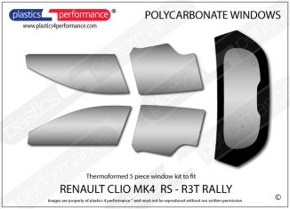 RENAULT - Clio 4 RS R3T Rally - Makrolon Polycarbonate window kit
