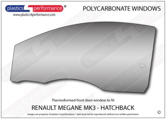 RENAULT - Megane MK3 - Lexan Polycarbonate left front door window