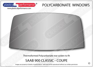 SAAB - 900 Classic - 3dr Coupe - Lexan Polycarbonate rear screen