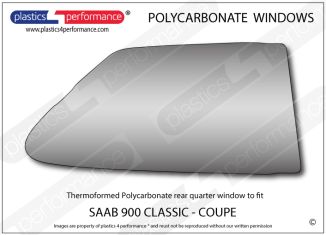 SAAB - 900 Classic - 3dr Coupe - Lexan Polycarbonate right rear quarter window