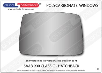 SAAB - 900 Classic - 3dr Hatch - Lexan Polycarbonate rear screen