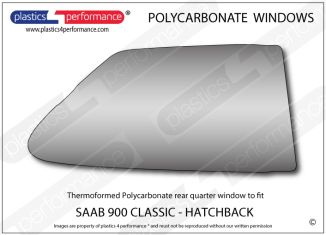 SAAB - 900 Classic - 3dr Hatch - Lexan Polycarbonate right rear quarter window