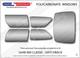 SAAB - 900 Classic - 3dr Hatch - Lexan Polycarbonate window kit