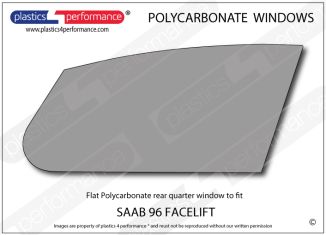 SAAB - 96 Facelift - Lexan Polycarbonate right rear quarter window
