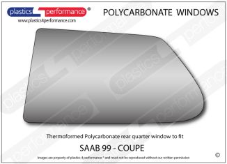 SAAB - 99 Coupe - Lexan Polycarbonate left rear quarter window