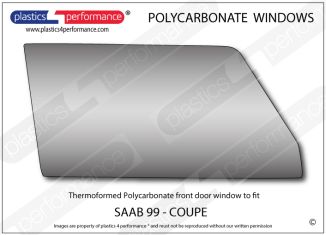 SAAB - 99 Coupe - Lexan Polycarbonate right front door window