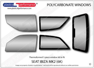 SEAT - Ibiza MK2 6K - Lexan Polycarbonate window kit
