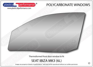 SEAT - Ibiza MK3 6L - Lexan Polycarbonate left front door window