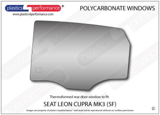SEAT - Leon MK3 5F 5dr - Lexan Polycarbonate left rear door window