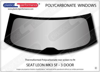 SEAT - Leon MK3 5F 3dr - Lexan Polycarbonate rear screen