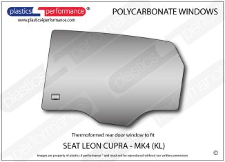 SEAT - Leon MK4 KL - Lexan Polycarbonate left rear door window
