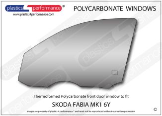 SKODA Fabia MK1 6Y - Lexan Polycarbonate left front door window