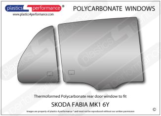 SKODA Fabia MK1 6Y - Lexan Polycarbonate right rear door window