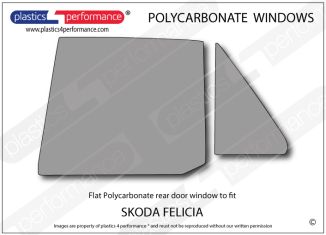 SKODA - Felicia - Lexan Polycarbonate left rear door window
