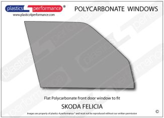 SKODA - Felicia - Lexan Polycarbonate right front door window
